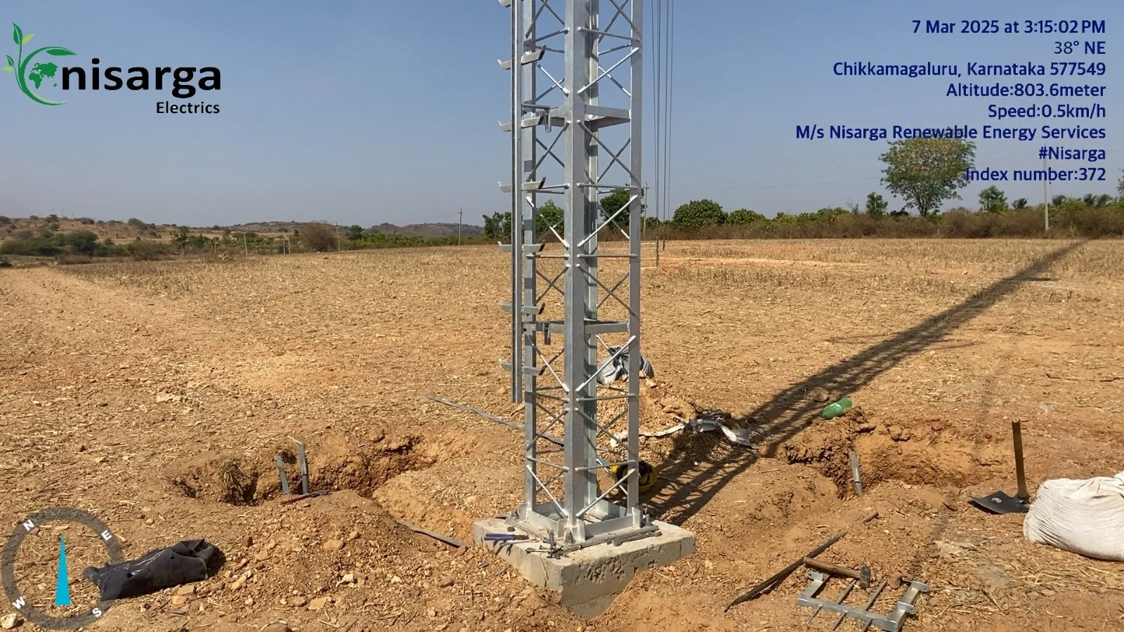 Wind monitoring mast